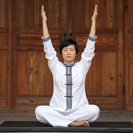 Serene Meditation in Traditional Attire