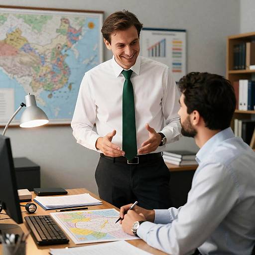 Office Interaction Between Two Professionals