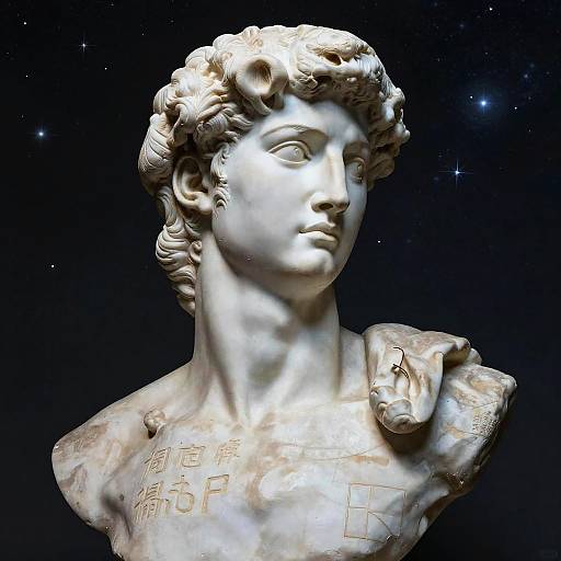 Celestial Apollo Bust in Klimt Style
