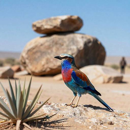 Colorful Bird in Desert Landscape