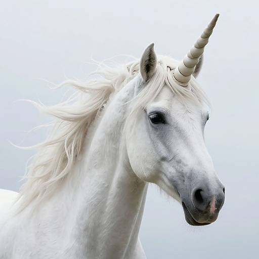 Ethereal White Unicorn Head