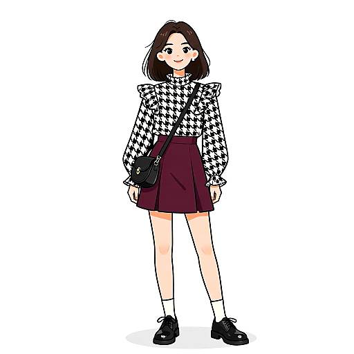 Smiling Woman in Casual Chic Outfit