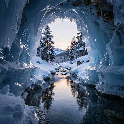 Hyper-Realistic Frozen Underground River