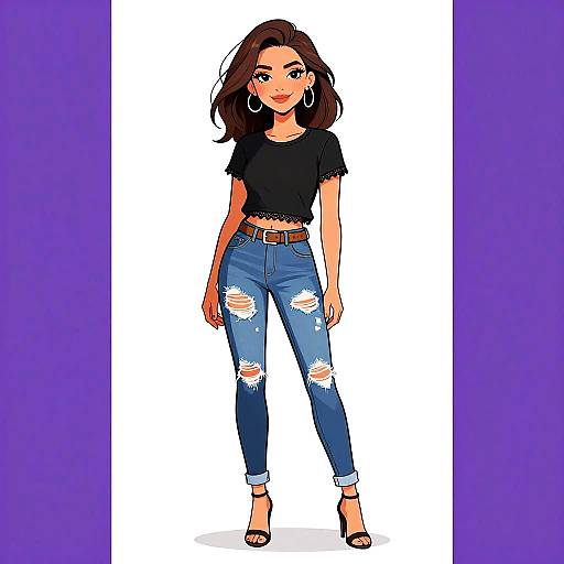 Smiling Woman in Street Style Outfit