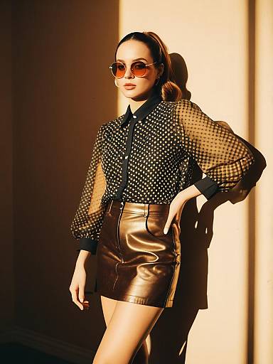 Sheer Polka-Dot Street Style Outfit