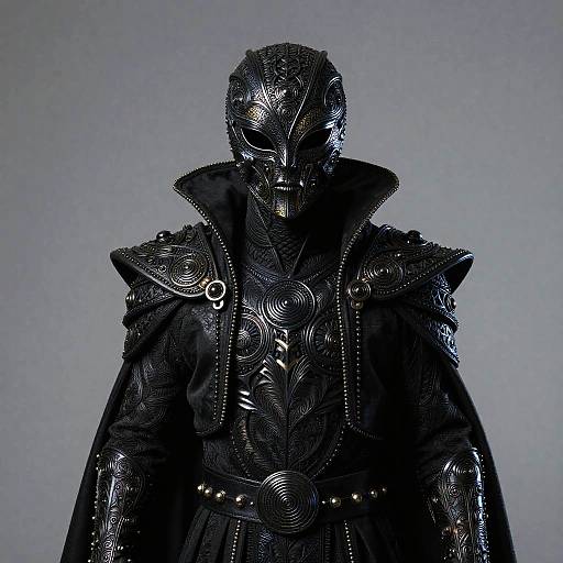 Iridescent War Mage Villain in Victorian Mask