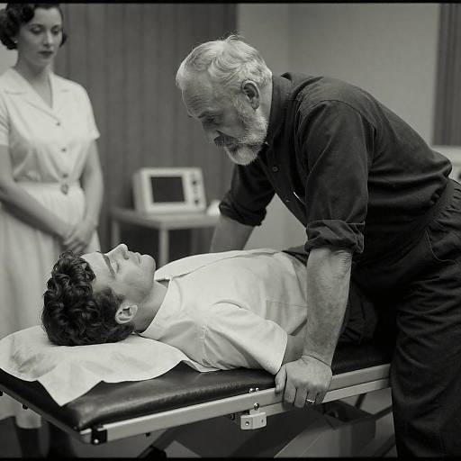 Green-Tinted Vintage Medical Film Scene