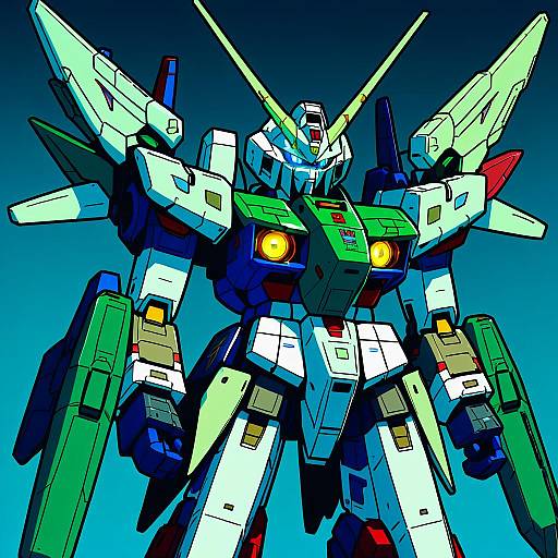 Illustration of Gundam aerial, gundam in the style of Guman project