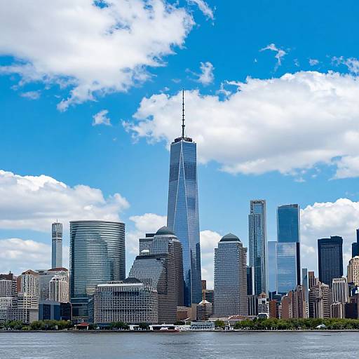 Vibrant City Skyline with Tower