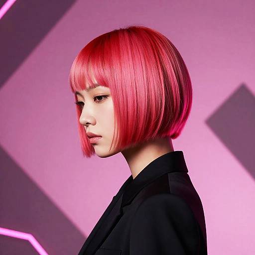 Futuristic Gradient Hair Digital Art