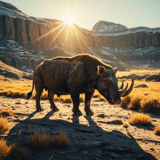 Entelodont Hell Pig in Prehistoric Landscape