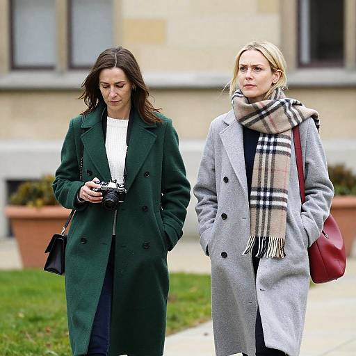 Two Women Walking in a Scenic Setting