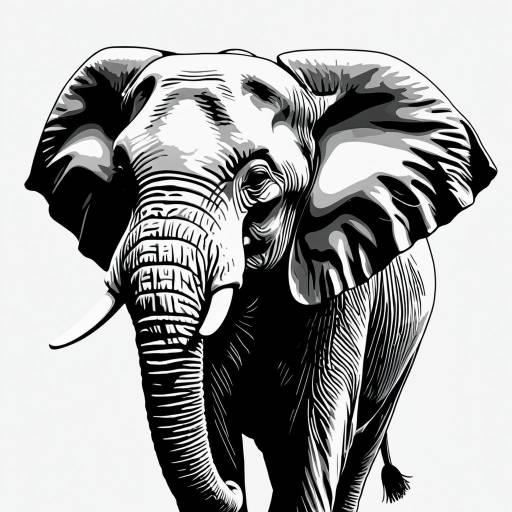 Minimalist Elephant Line Art