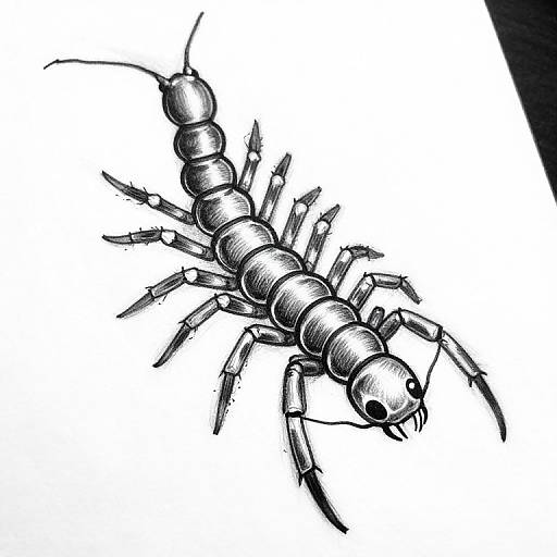 Tribal Centipede Full Body Tattoo