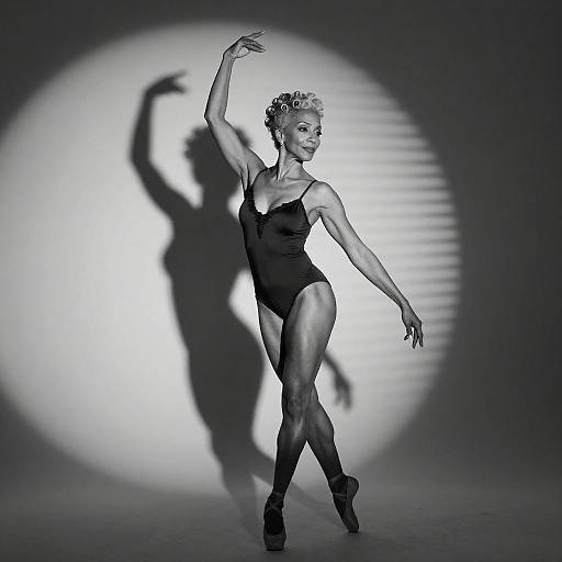 Elegant Older Ballet Dancer in Black and White