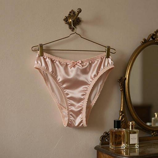 Vintage Pink Silk Underwear Scene