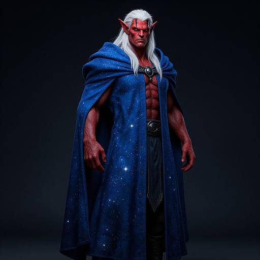 Orc Tiefling with Starry Cloak