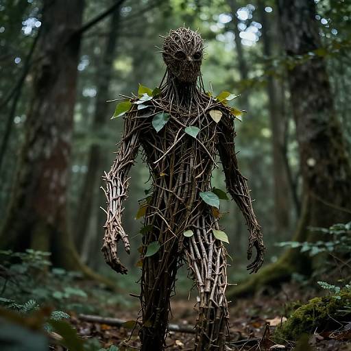 Forest Elder God Made of Twigs and Leaves
