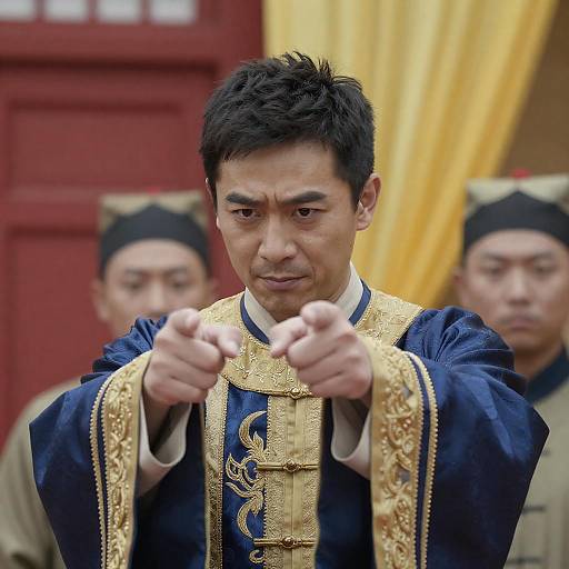 Intense Man in Ornate Robe Photograph