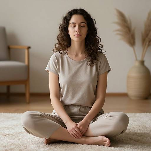Serene Woman Meditating in Stillness