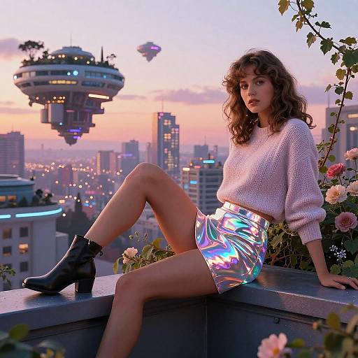 80s Retro Futurism Dreamscape Illustration