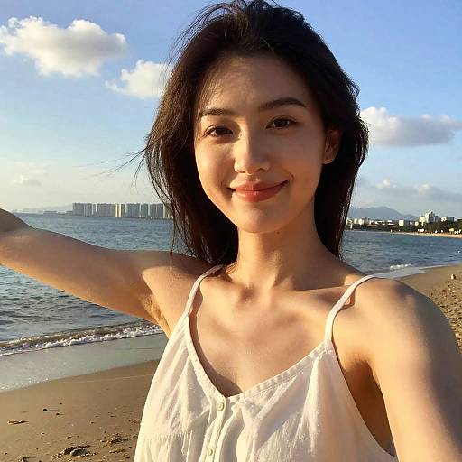 Golden Hour Beach Selfie