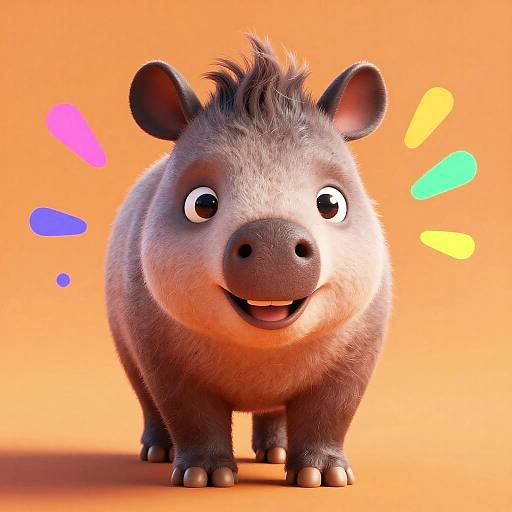 Cute Realistic 3D Baby Tapir