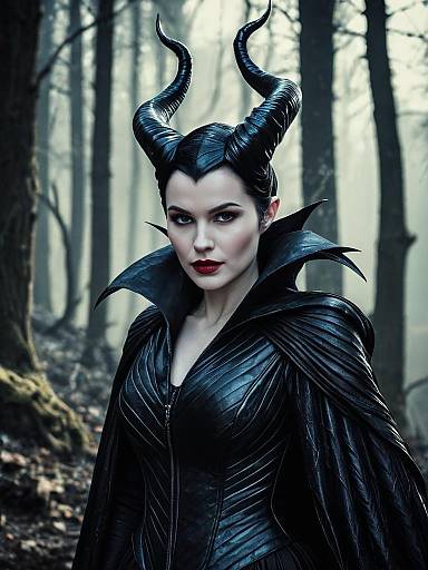 Photorealistic Maleficent-Inspired Fantasy Cosplay Portrait