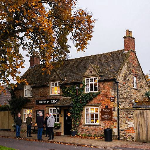 Autumn Emmerdale Village Pub Scene
