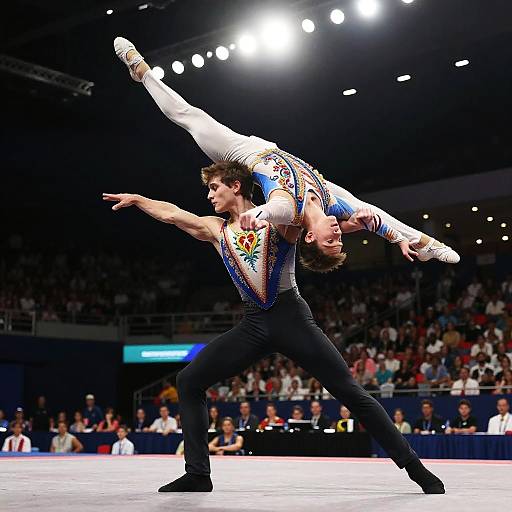 Elegant Ice Dance Lift in Motion