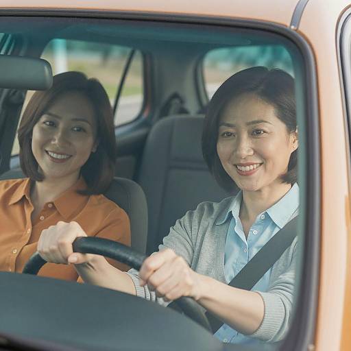 Two Women Driving a Car