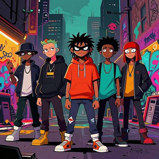 Gorillaz-Inspired Animated Musicians Scene