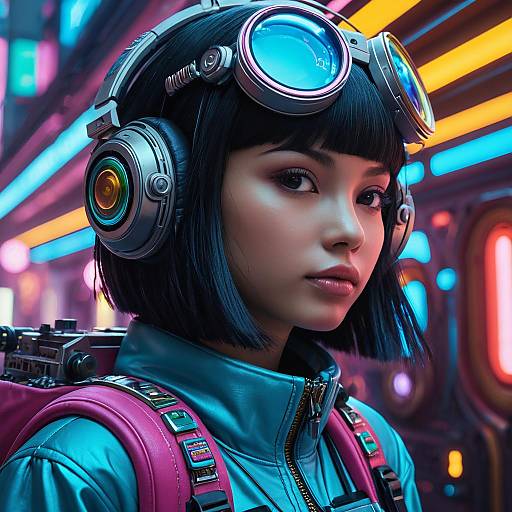 Ethereal Cyberpunk Fashion Model Shoot