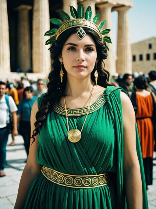 Woman in Greek Goddess Costume