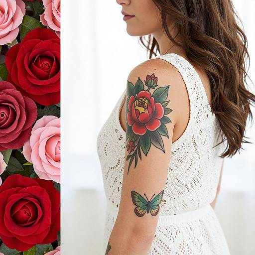 Profile Portrait with Floral Tattoos