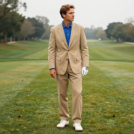Vintage Golf Attire on Course
