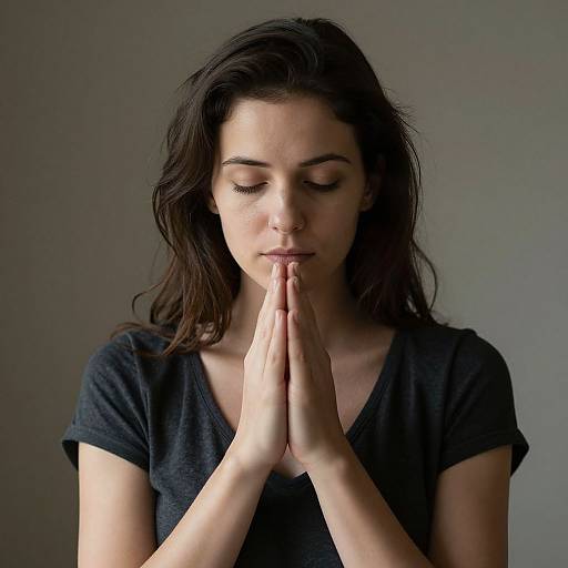 Introspective Woman in Serene Prayer