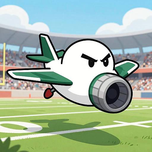 Aggressive Jets Mascot Cartoon