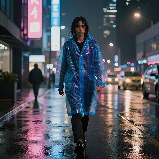 Neon Cyberpunk Rainy Night Walk