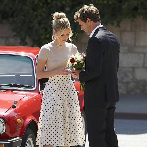 Intimate Outdoor Portrait with Vintage Car