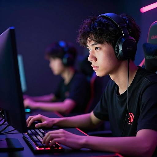 Ultrarealistic Neon Gamer Portrait