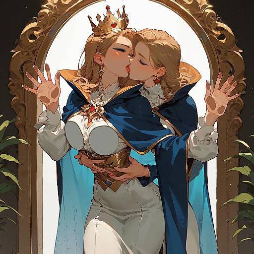 Grimhilde Kissing the Magic Mirror