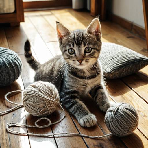 Curious Gray Tabby Kitten in Sunlight Curious Gray Tabby Kitten in Sunlight