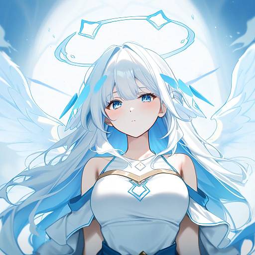 Illustration of Angel girl (shimmer), original in the style of Hajin