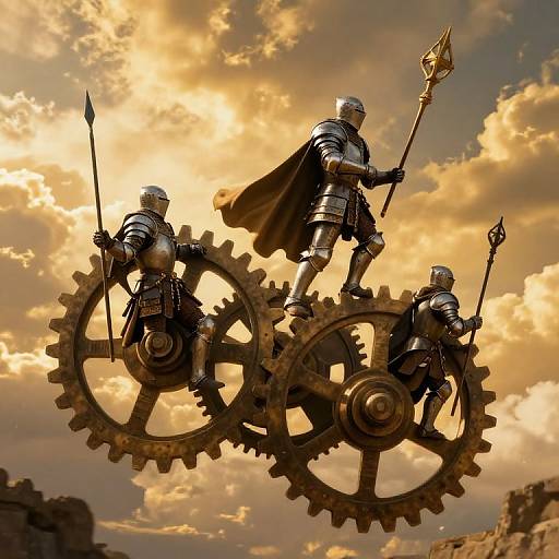 Armored Knights on Spinning Gears