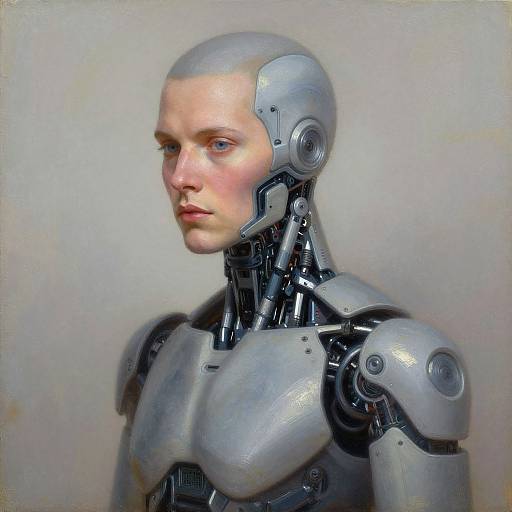 Ethereal Cyborg Man Portrait