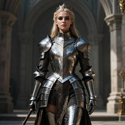 Realistic Female Knight in Fantasy Armor