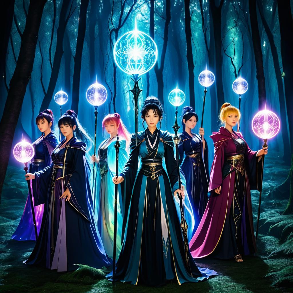 Powerful Sorceresses in a Mystical Forest