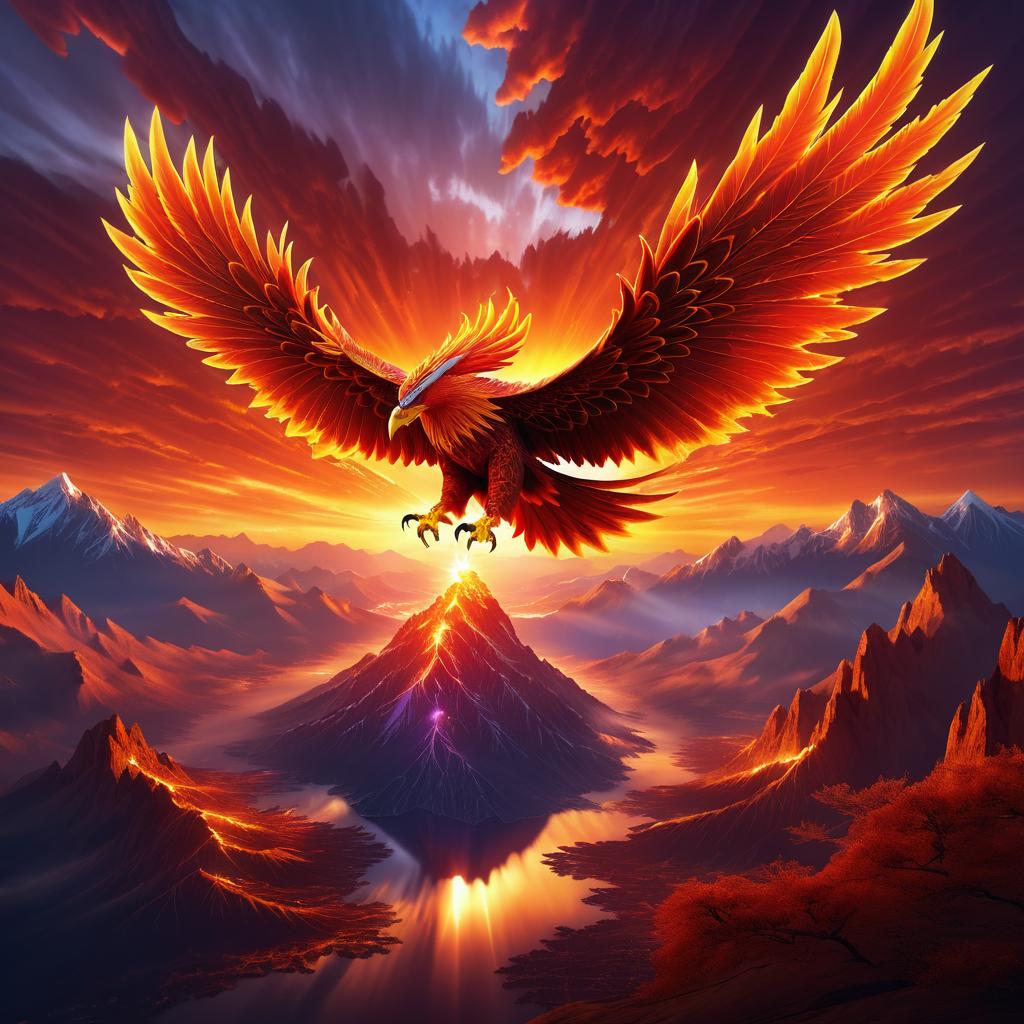 Majestic Phoenix in Epic Sunset