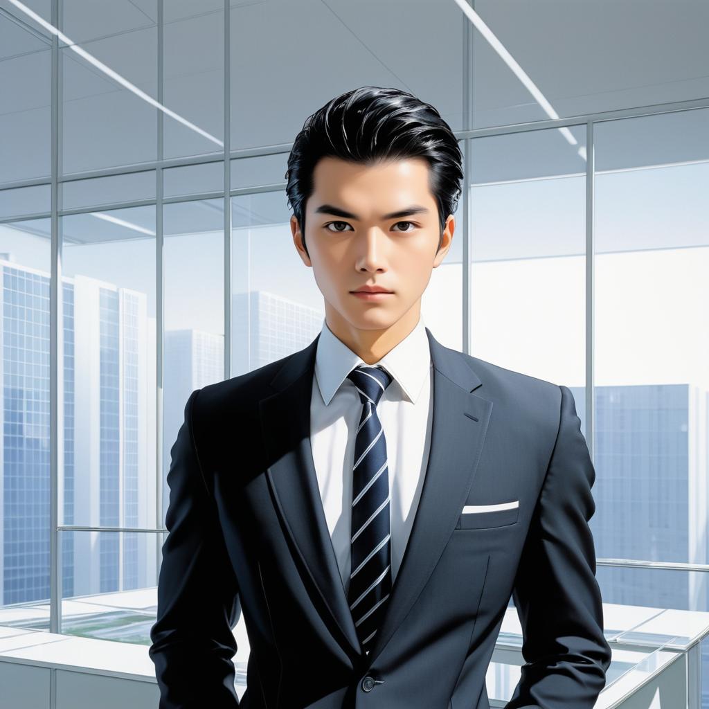 Confident Young Man in Modern Office